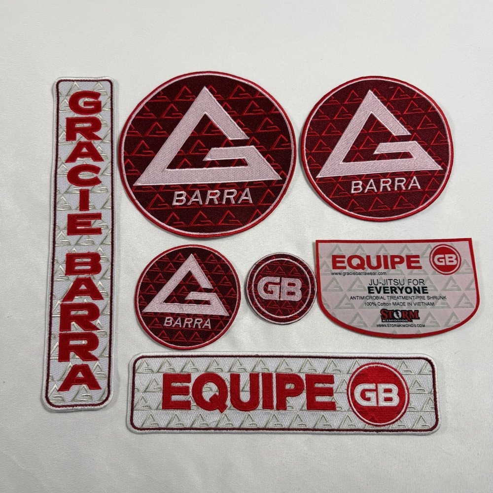 Gracie Barra Jiu-Jitsu Patches Lot 7 pc‎ Embroidered Sew On Equipe GB New